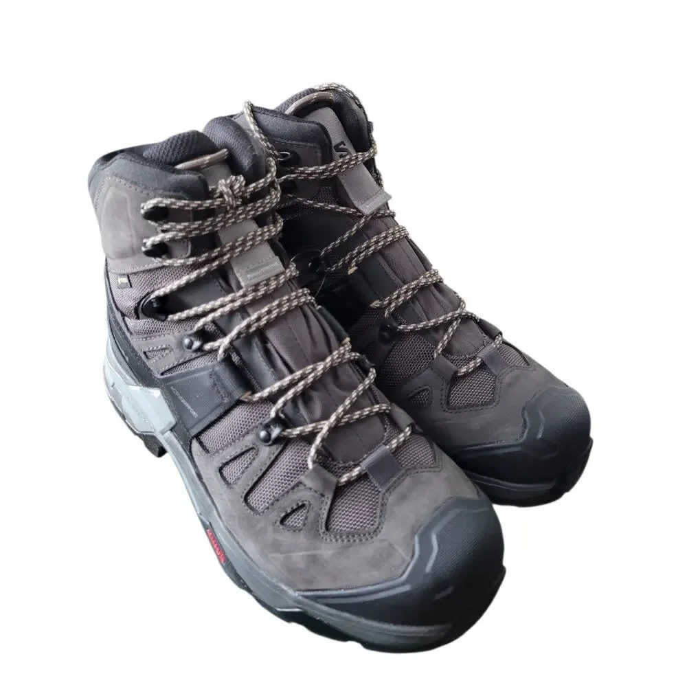 Salomon Quest 4 GTX Women's Hiking Boots, Magnet/Black/Sun Kiss, US 10.5